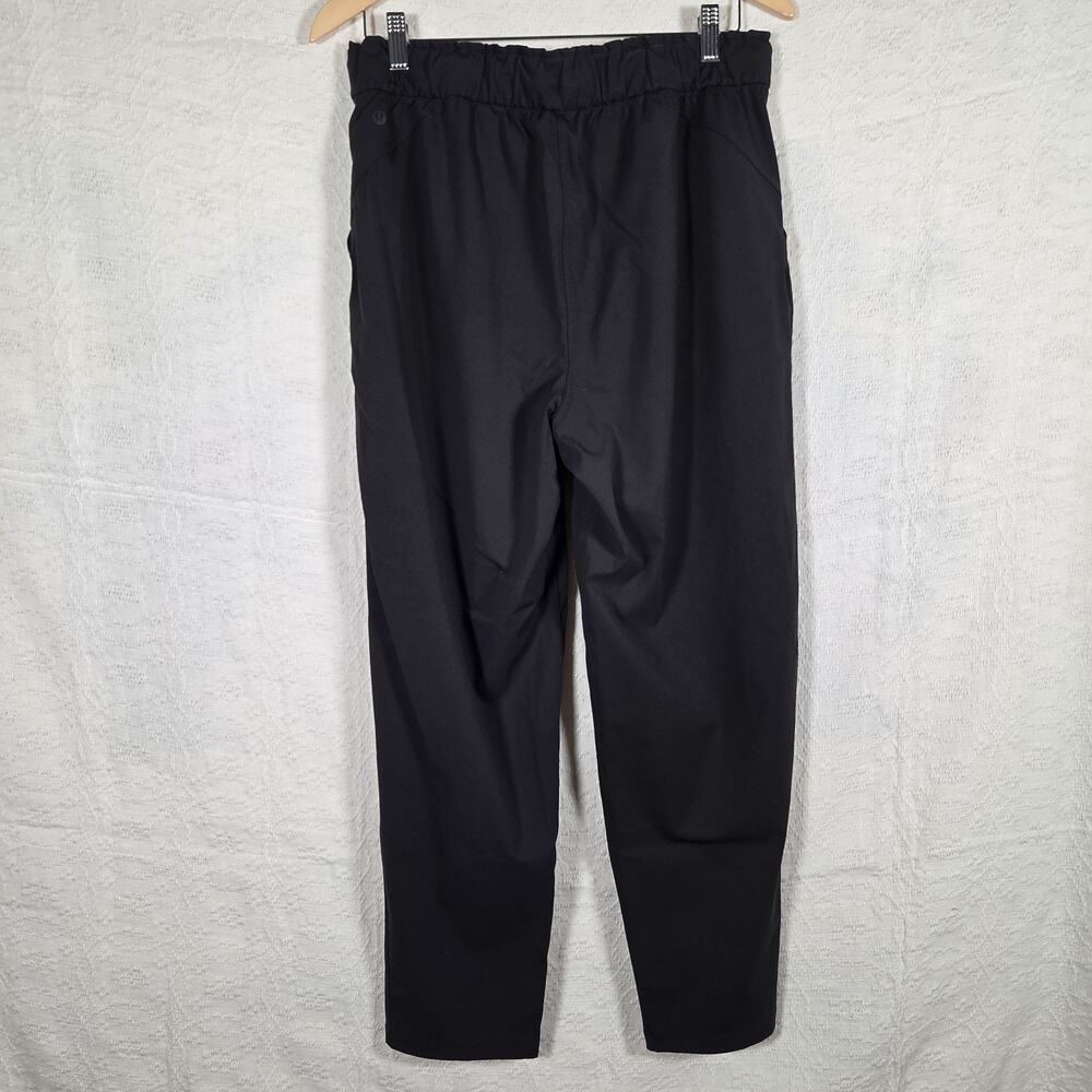 Lululemon Pants Women Size 10 Black Drawstring Athletic Travel Lounge‎ Stretch - Picture 3 of 8